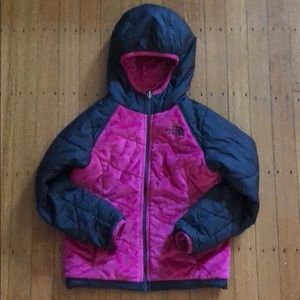 North Face sz 6 reversible fleece jacket VGUC